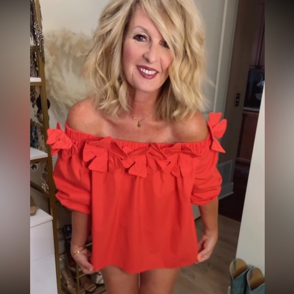 STYLEWE Red Off-Shoulder Ruffle Blouse - Picture 6 of 16